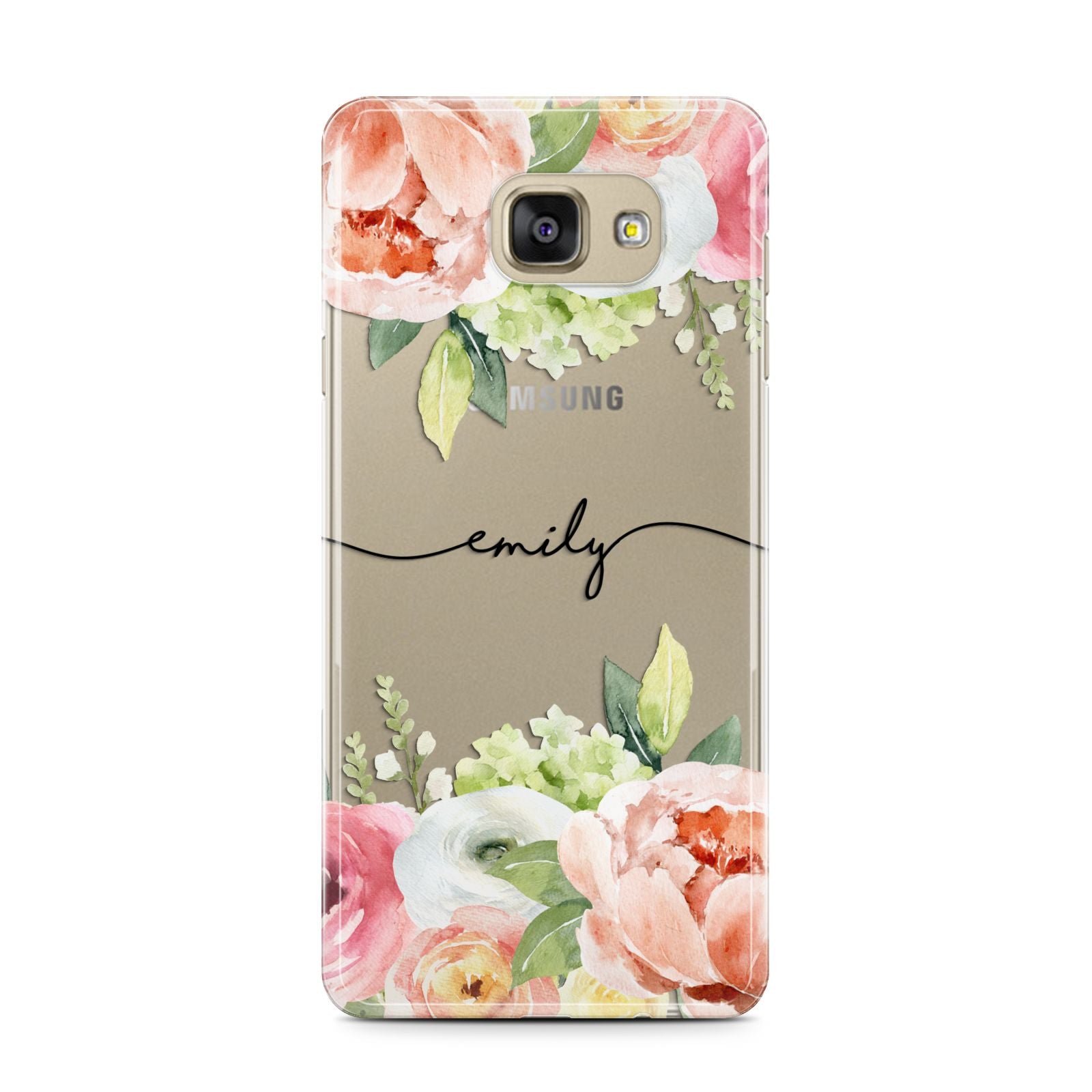 Personalised Flowers Samsung Galaxy A7 2016 Case on gold phone