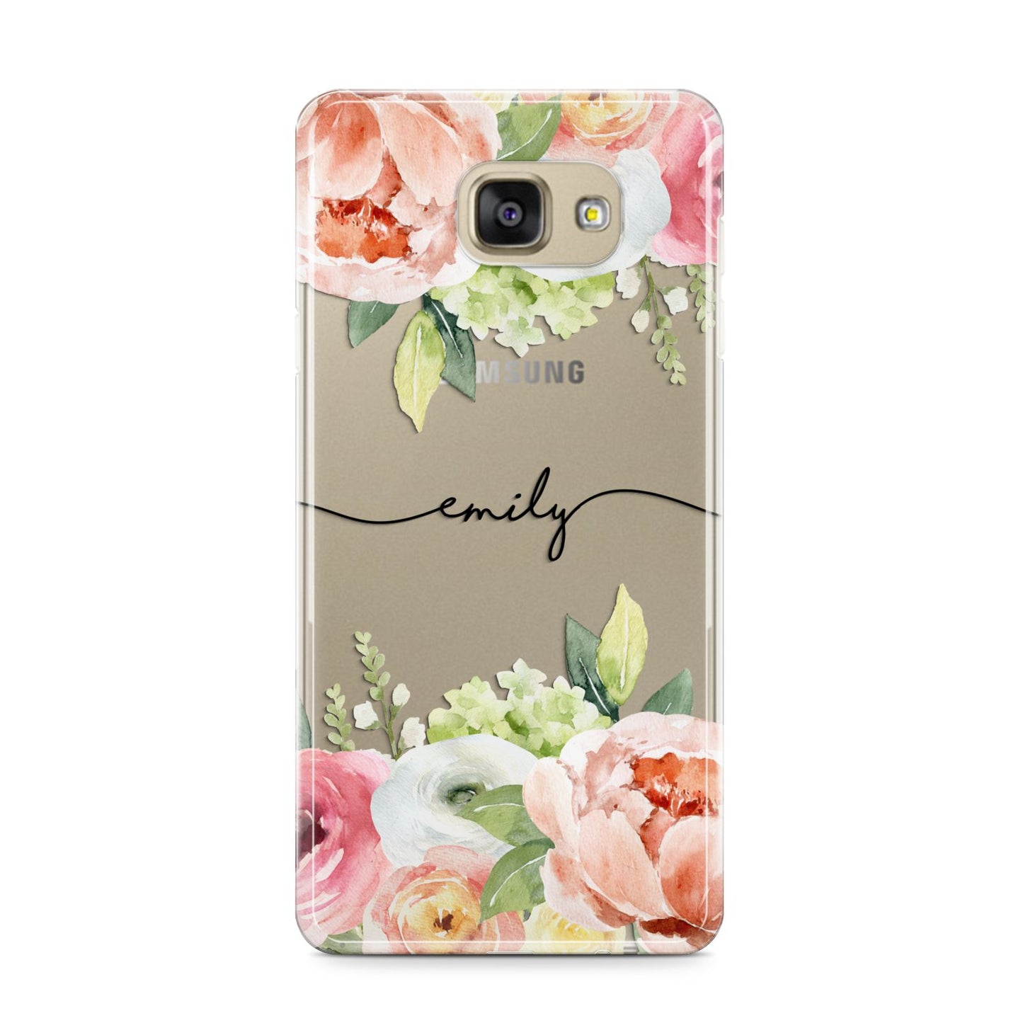 Personalised Flowers Samsung Galaxy A9 2016 Case on gold phone
