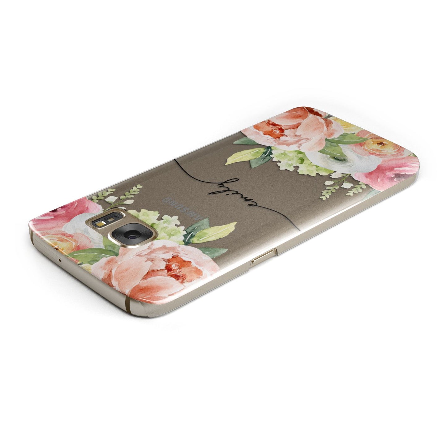 Personalised Flowers Samsung Galaxy Case Top Cutout