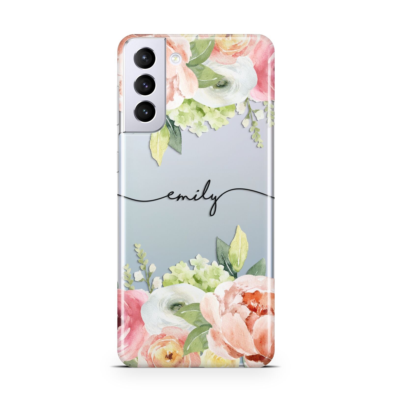 Personalised Flowers Samsung S21 Plus Phone Case