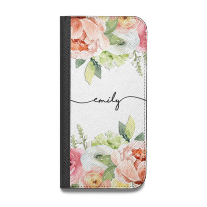 Personalised Flowers Vegan Leather Flip Samsung Case