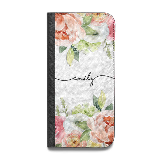 Personalised Flowers Vegan Leather Flip Samsung Case