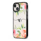 Personalised Flowers iPhone 13 Black Impact Case Side Angle on Silver phone