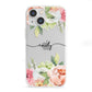 Personalised Flowers iPhone 13 Mini Clear Bumper Case