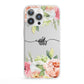 Personalised Flowers iPhone 13 Pro Clear Bumper Case