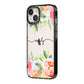 Personalised Flowers iPhone 14 Black Impact Case Side Angle on Silver phone