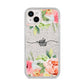 Personalised Flowers iPhone 14 Plus Glitter Tough Case Starlight