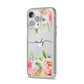 Personalised Flowers iPhone 14 Pro Max Clear Tough Case Silver Angled Image