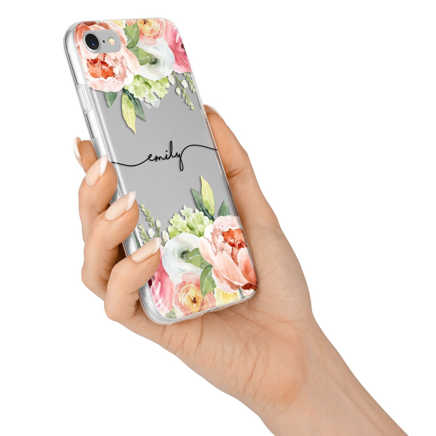 Personalised Flowers iPhone 7 Bumper Case on Silver iPhone Alternative Image