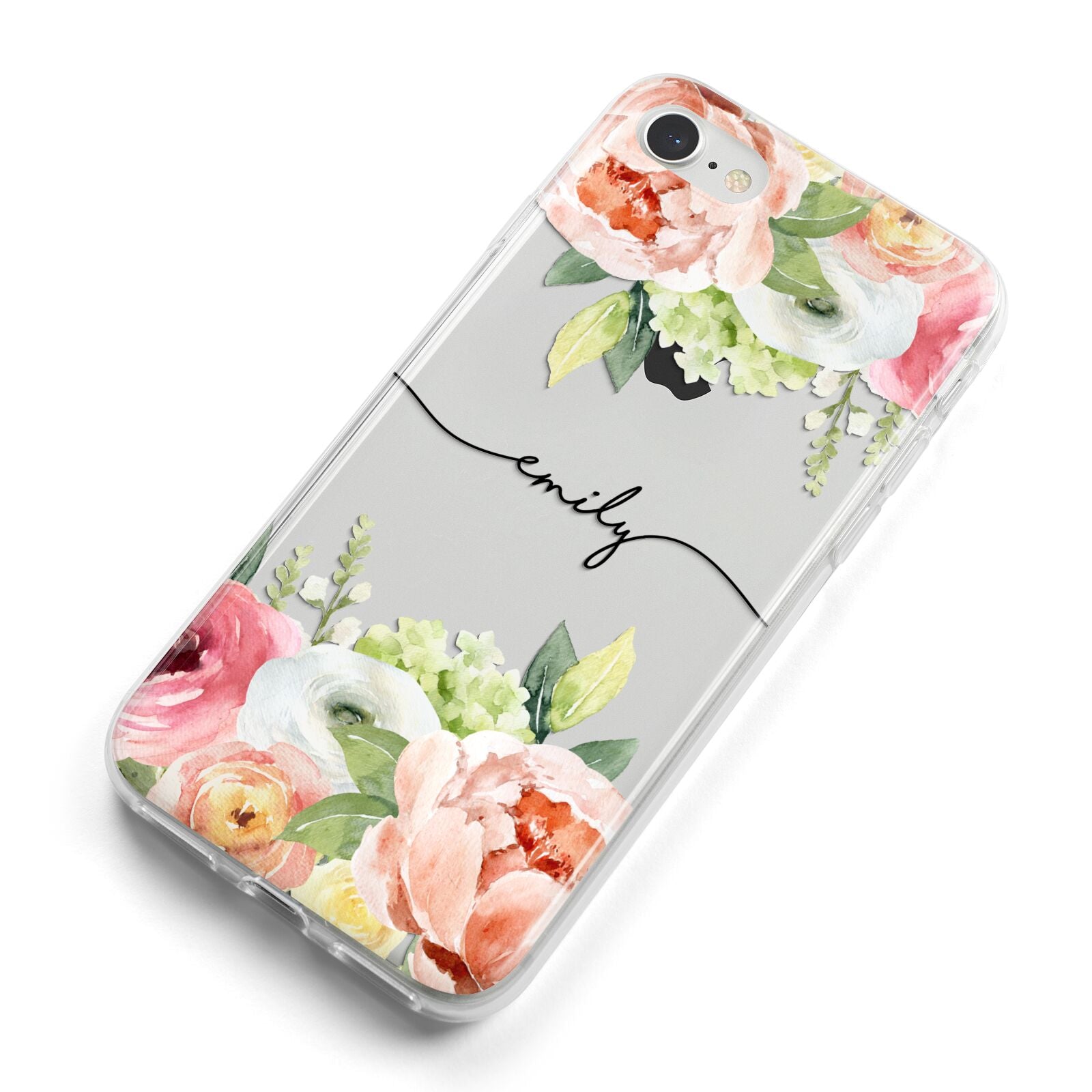 Personalised Flowers iPhone 8 Bumper Case on Silver iPhone Alternative Image