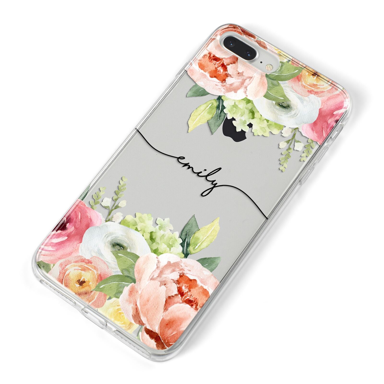 Personalised Flowers iPhone 8 Plus Bumper Case on Silver iPhone Alternative Image