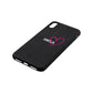 Personalised Font With Heart Black Pebble Leather iPhone Xs Max Case Side Angle