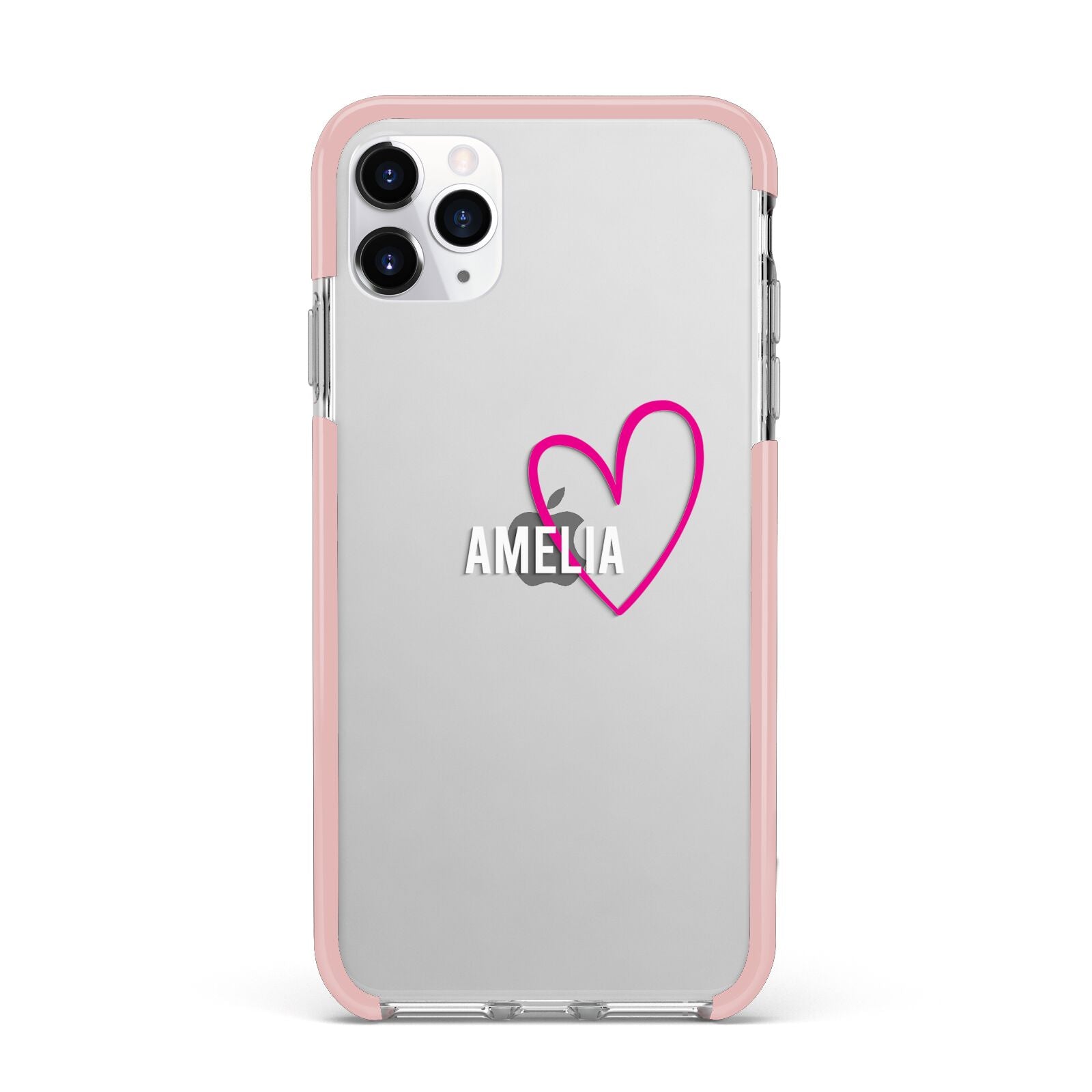 Personalised Font With Heart iPhone 11 Pro Max Impact Pink Edge Case