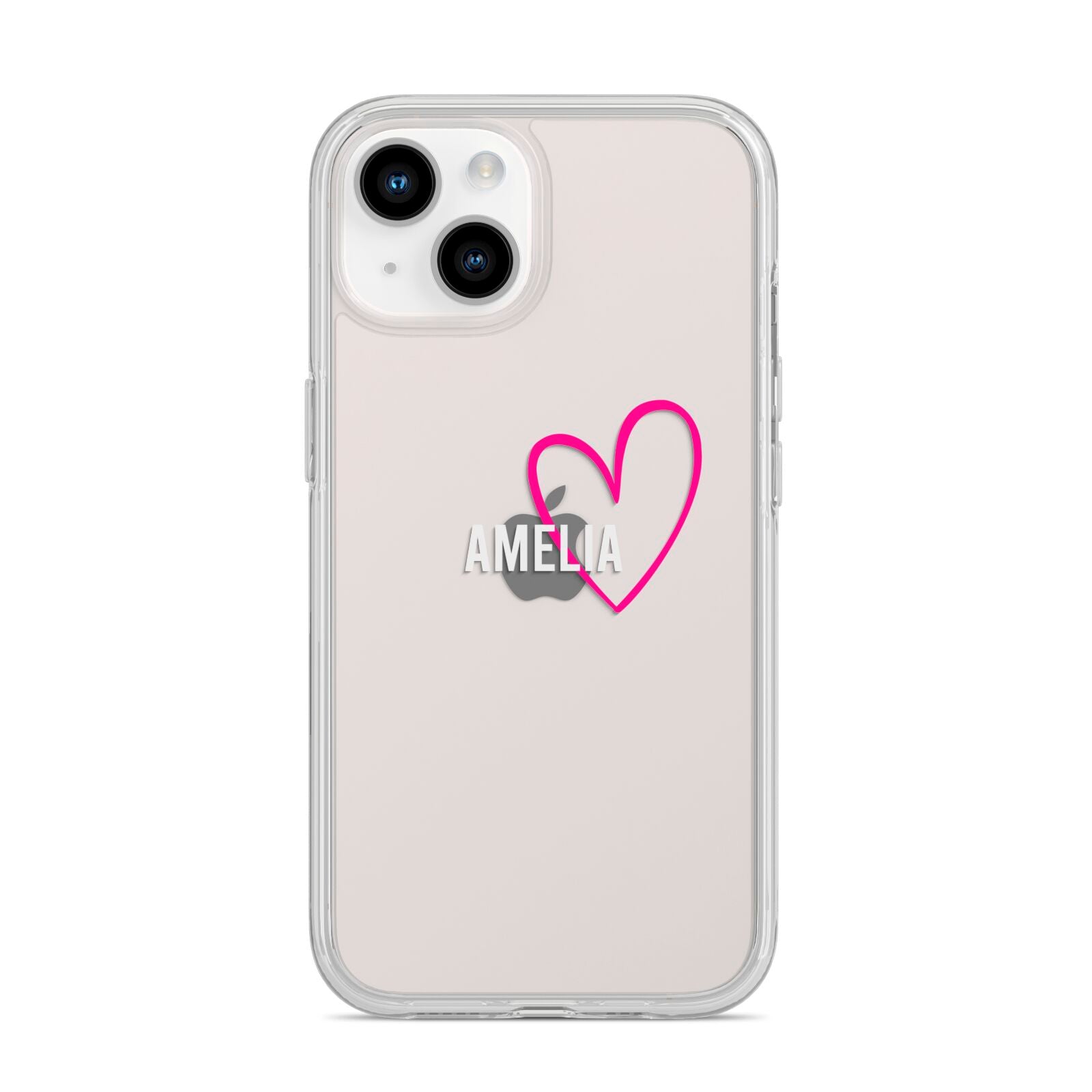 Personalised Font With Heart iPhone 14 Clear Tough Case Starlight