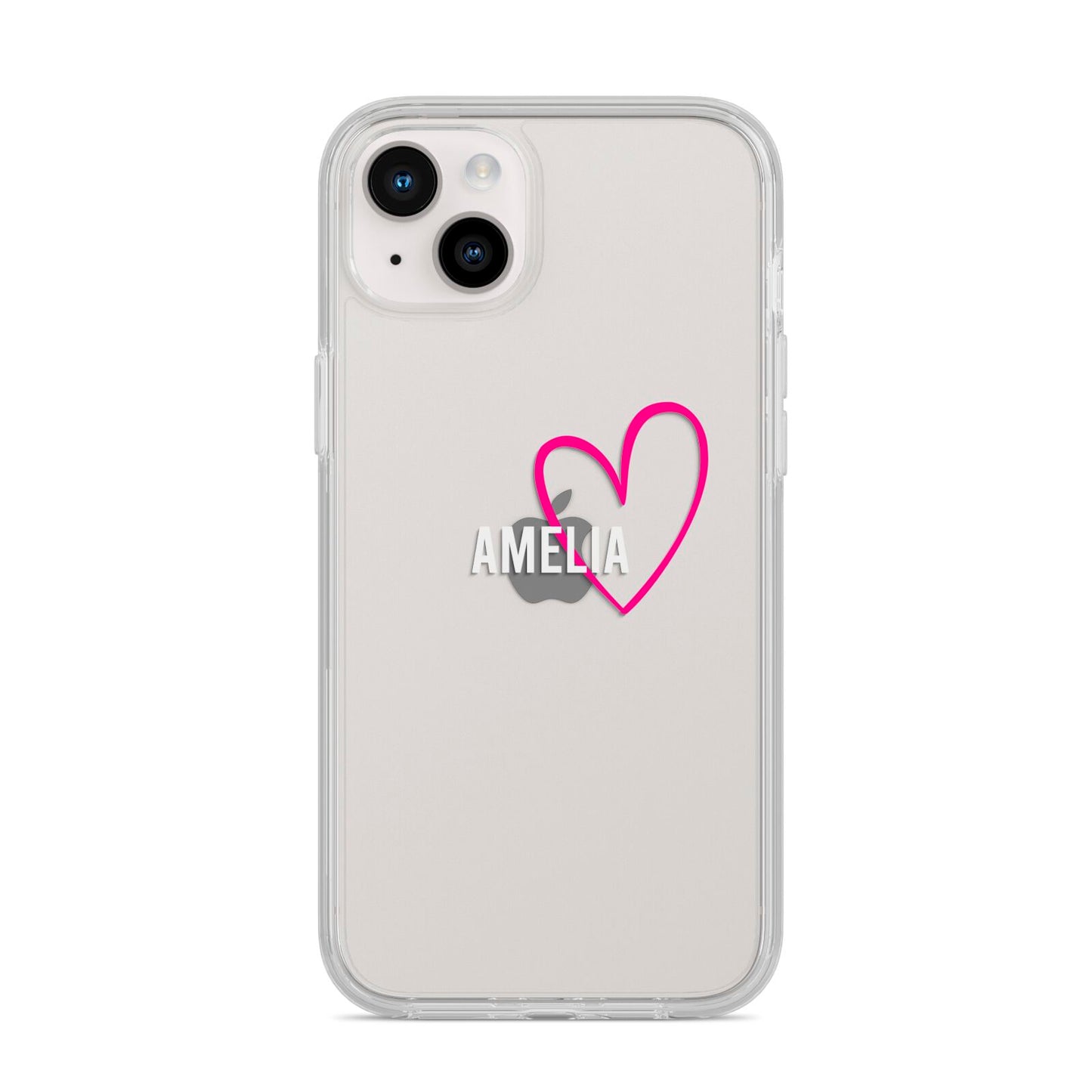 Personalised Font With Heart iPhone 14 Plus Clear Tough Case Starlight