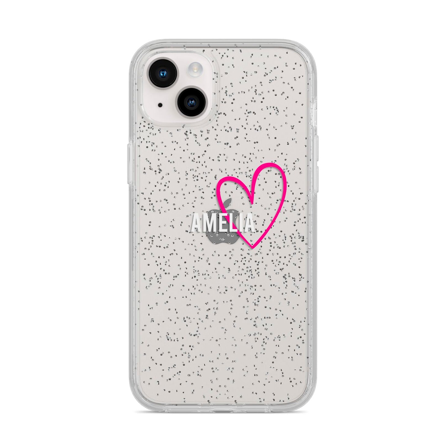 Personalised Font With Heart iPhone 14 Plus Glitter Tough Case Starlight