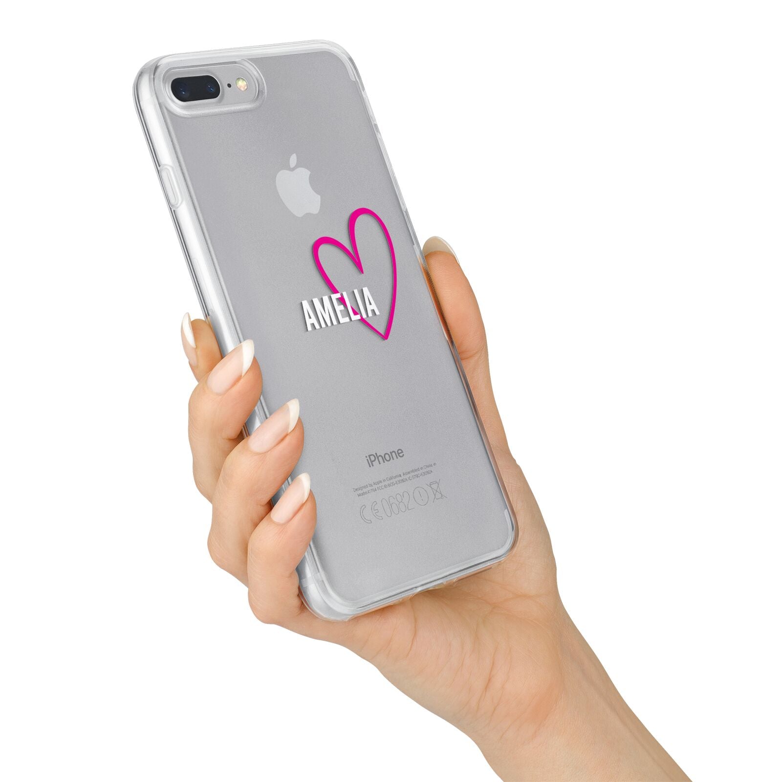Personalised Font With Heart iPhone 7 Plus Bumper Case on Silver iPhone Alternative Image