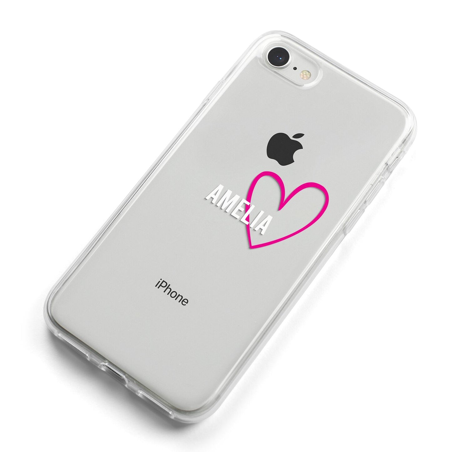 Personalised Font With Heart iPhone 8 Bumper Case on Silver iPhone Alternative Image