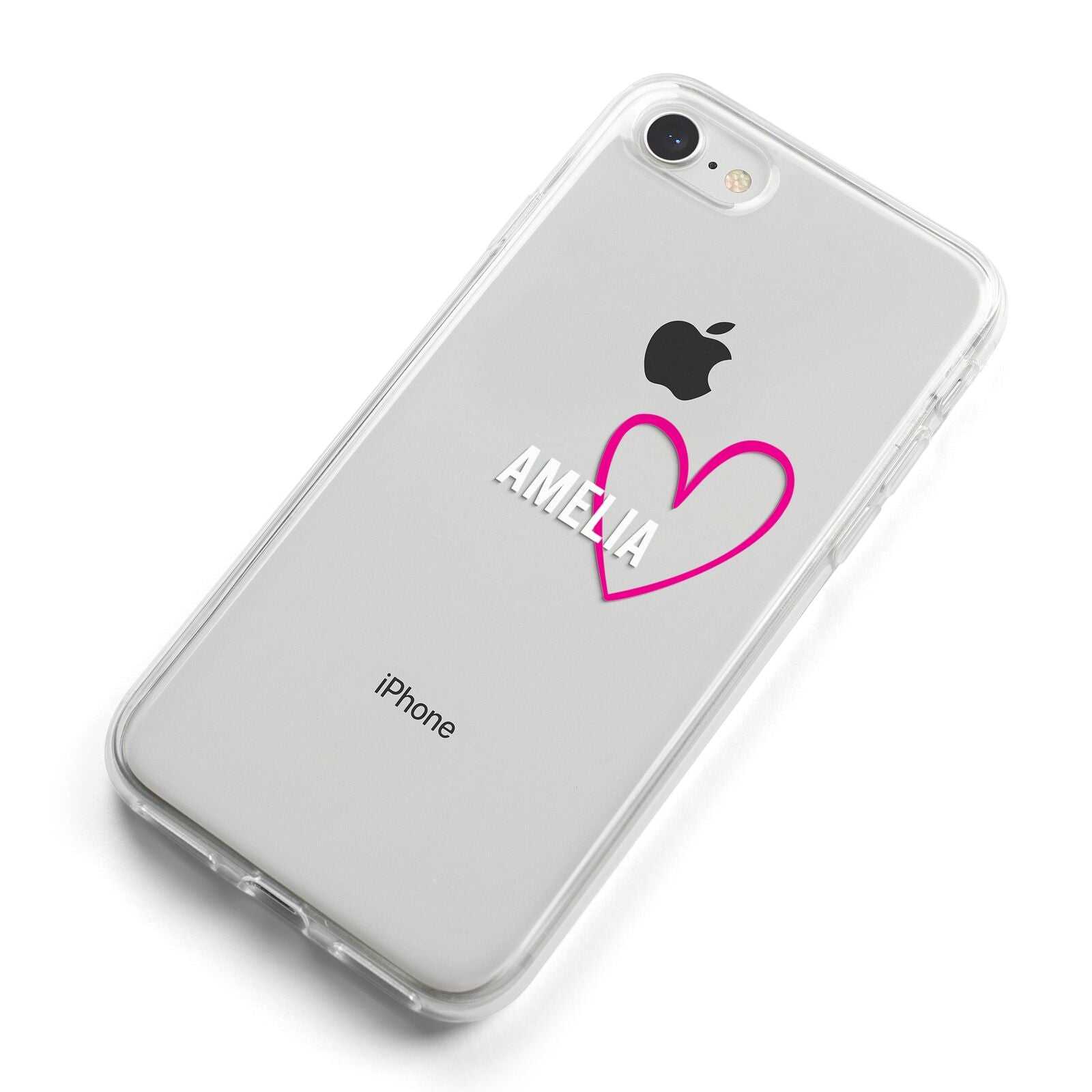 Personalised Font With Heart iPhone 8 Bumper Case on Silver iPhone Alternative Image