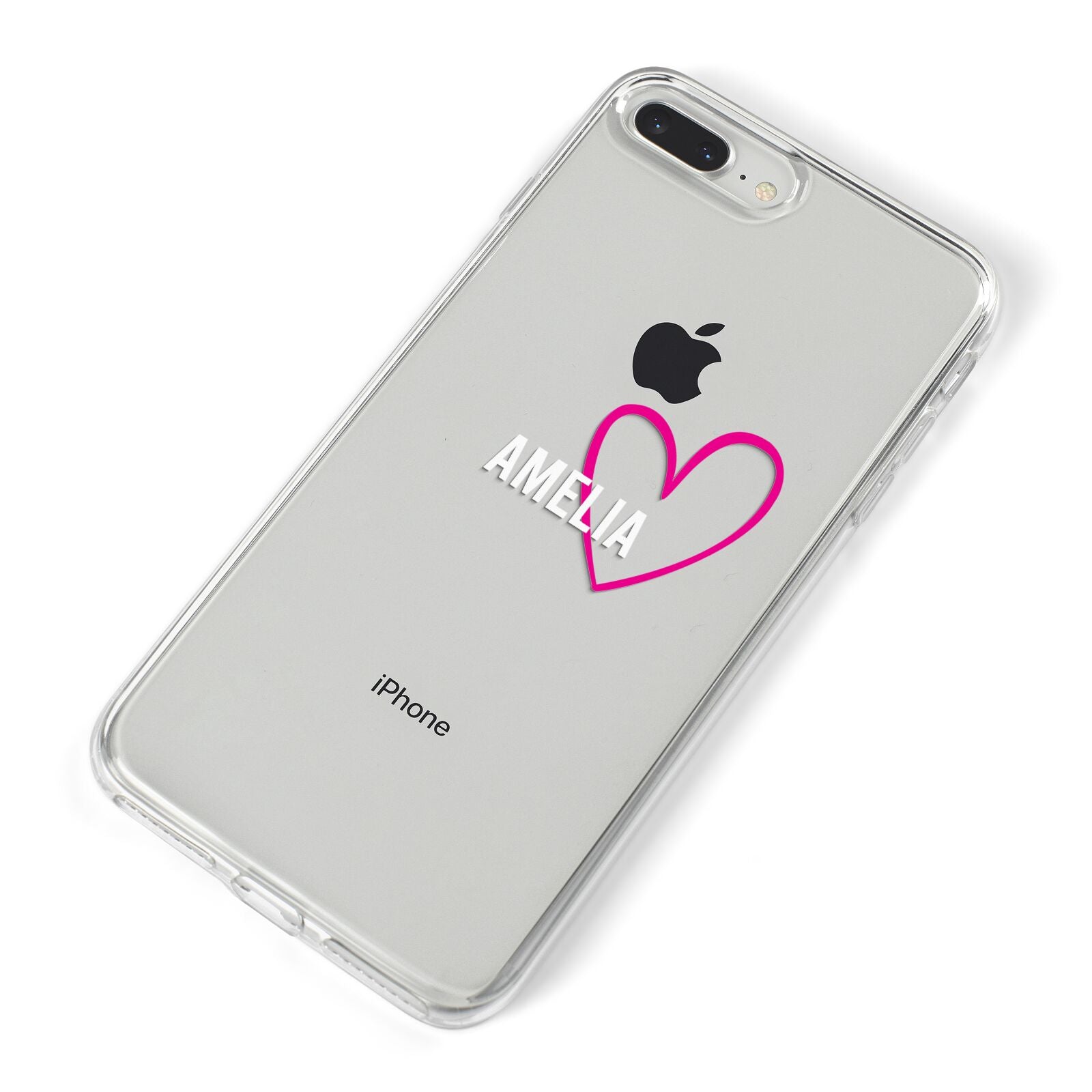 Personalised Font With Heart iPhone 8 Plus Bumper Case on Silver iPhone Alternative Image