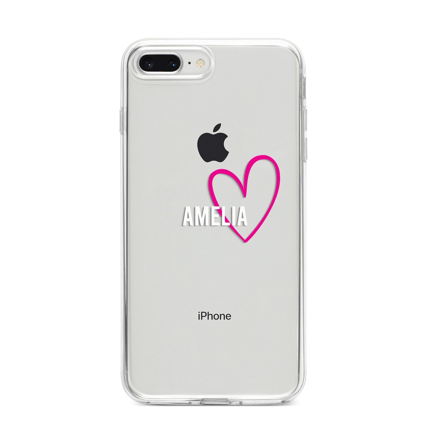 Personalised Font With Heart iPhone 8 Plus Bumper Case on Silver iPhone