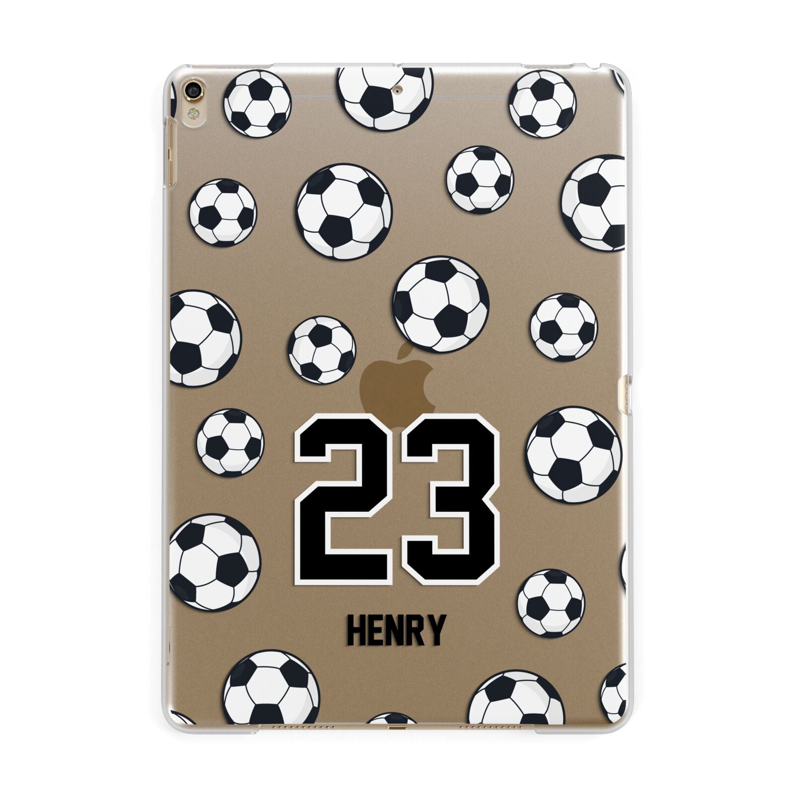 Personalised Football Apple iPad Gold Case