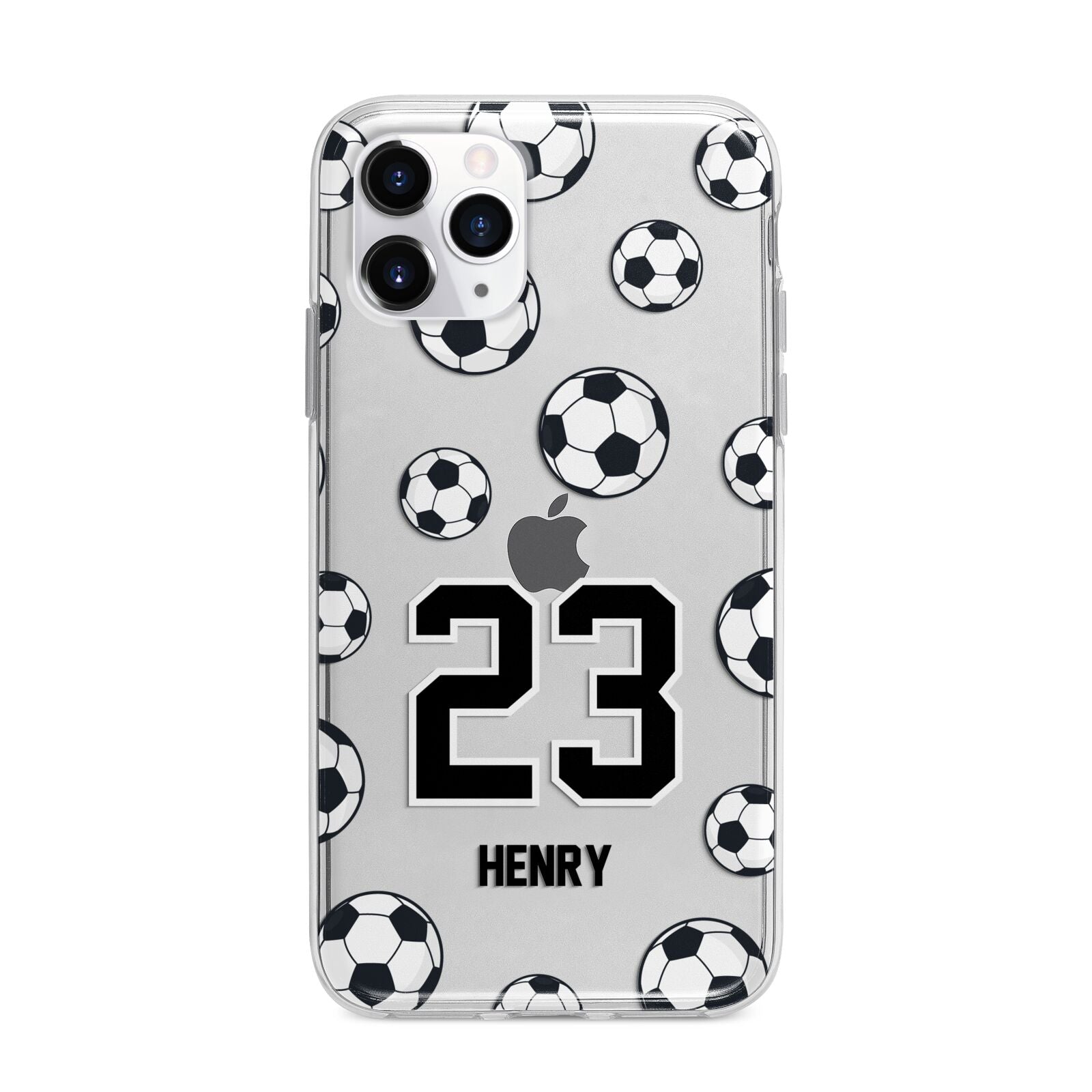 Personalised Football Apple iPhone 11 Pro in Silver with Bumper Case