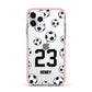 Personalised Football Apple iPhone 11 Pro in Silver with Pink Impact Case