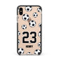 Personalised Football Apple iPhone Xs Max Impact Case Black Edge on Gold Phone