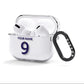 Personalised Football Name and Number AirPods Clear Case 3rd Gen Side Image