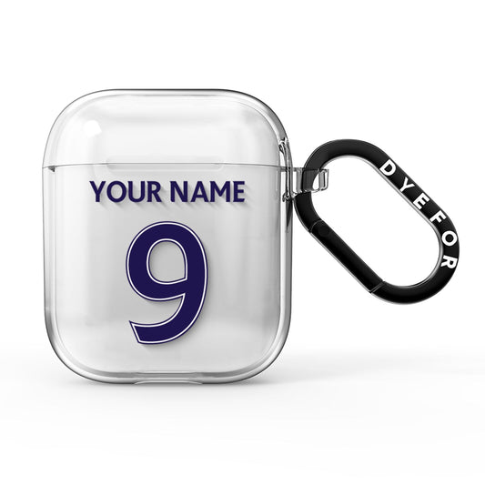 Personalised Football Name and Number AirPods Clear Case