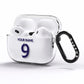 Personalised Football Name and Number AirPods Pro Clear Case Side Image