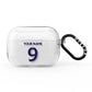 Personalised Football Name and Number AirPods Pro Clear Case