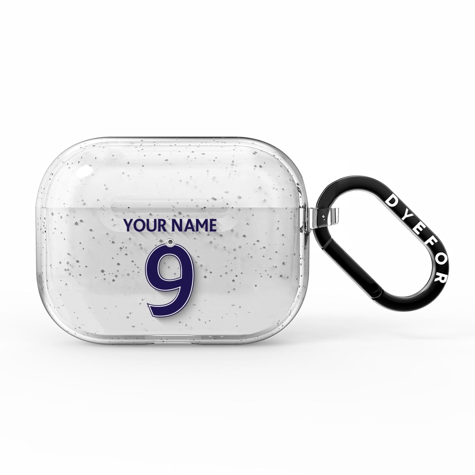 Personalised Football Name and Number AirPods Pro Glitter Case