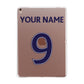 Personalised Football Name and Number Apple iPad Rose Gold Case