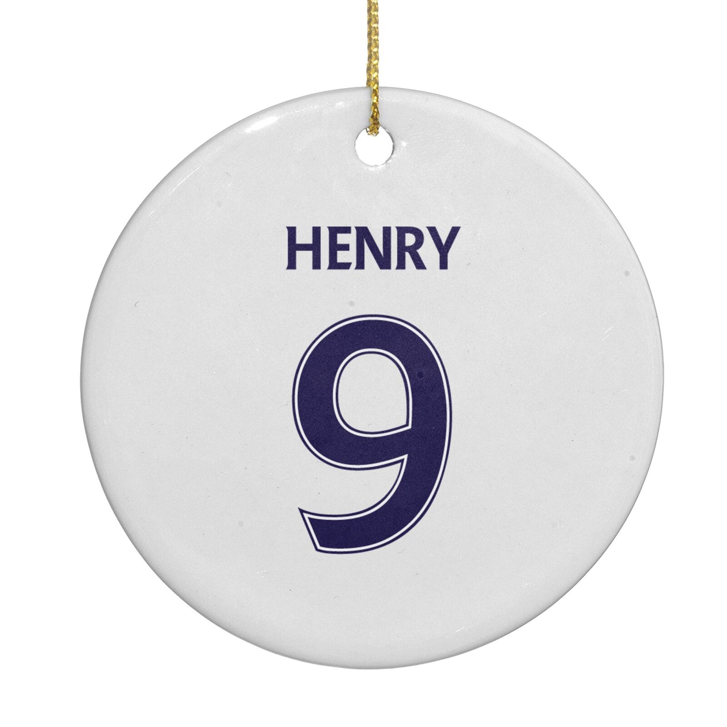 Personalised Football Name and Number Circle Decoration Back Image