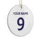 Personalised Football Name and Number Circle Decoration Side Angle