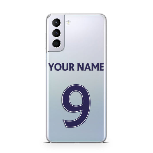 Personalised Football Name and Number Samsung S21 Plus Phone Case