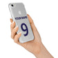 Personalised Football Name and Number iPhone 7 Bumper Case on Silver iPhone Alternative Image