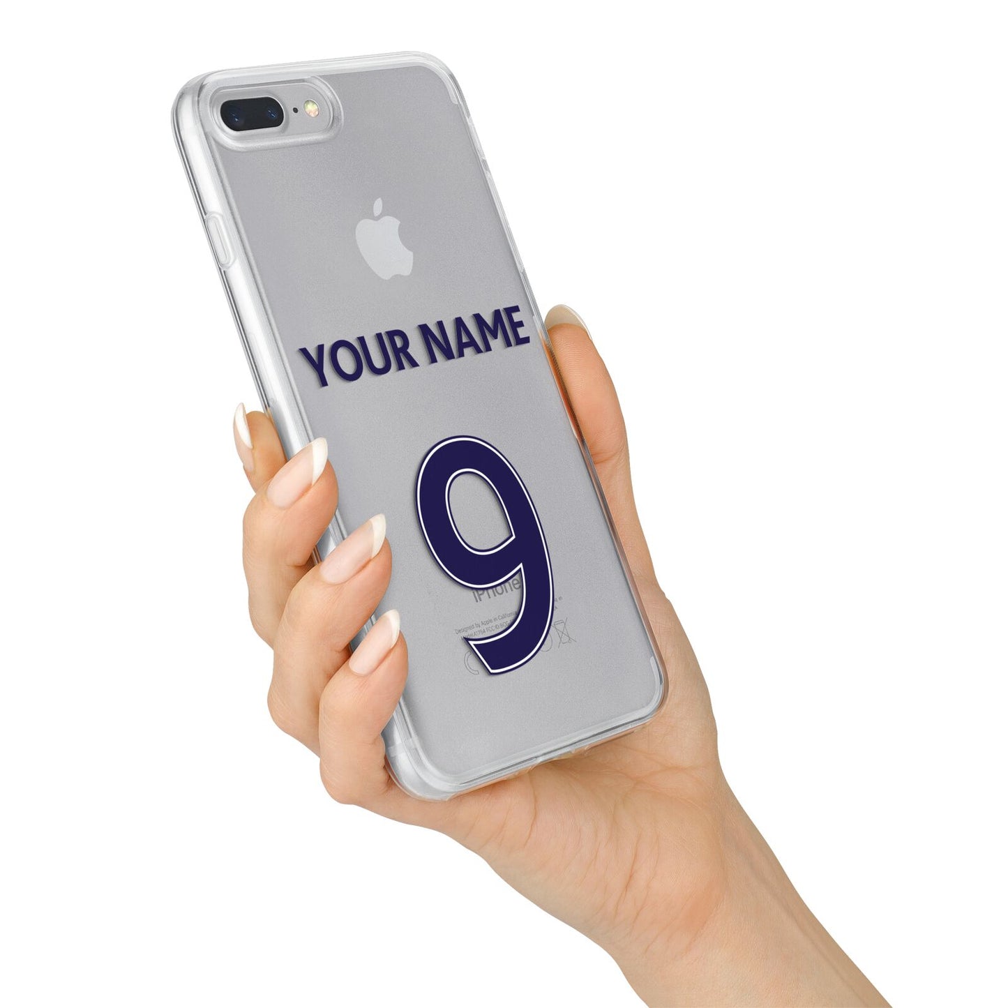 Personalised Football Name and Number iPhone 7 Plus Bumper Case on Silver iPhone Alternative Image
