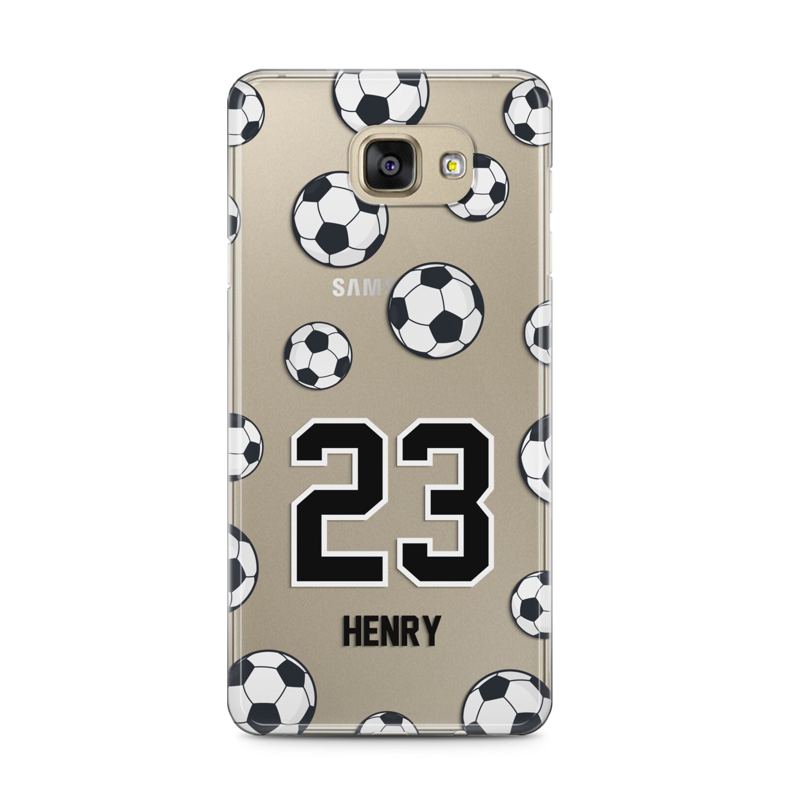 Personalised Football Samsung Galaxy A5 2016 Case on gold phone
