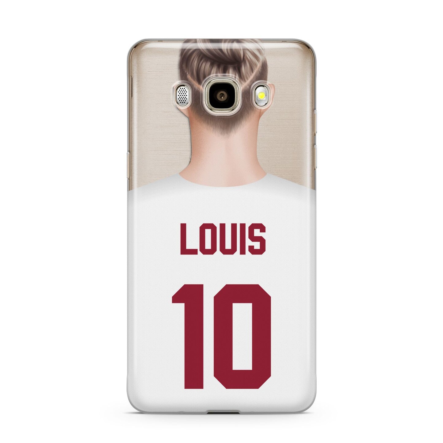 Personalised Football Shirt Samsung Galaxy J7 2016 Case on gold phone