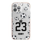 Personalised Football iPhone 13 Pro Max TPU Impact Case with Pink Edges