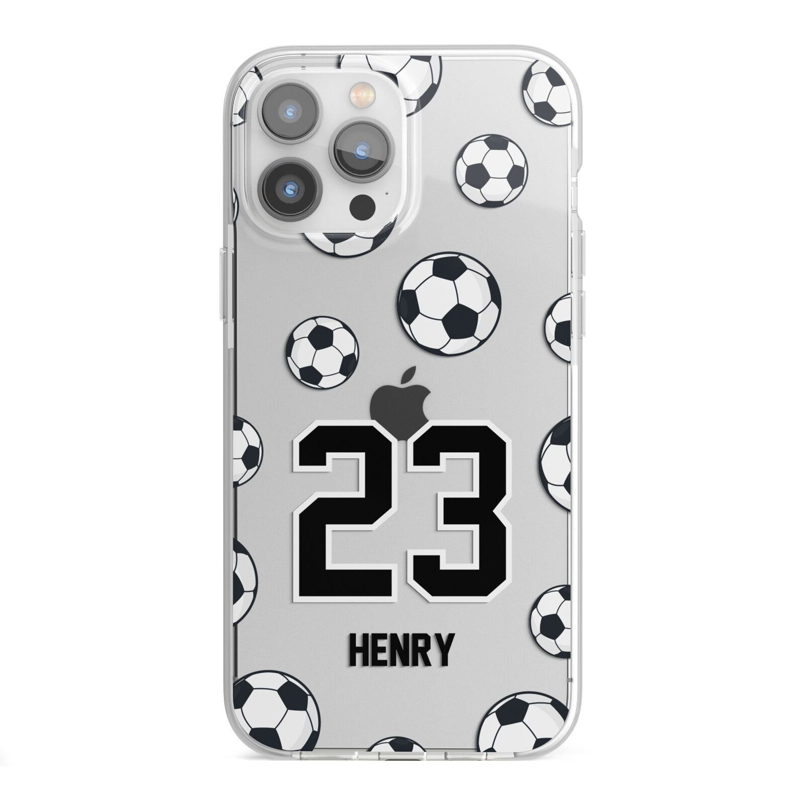 Personalised Football iPhone 13 Pro Max TPU Impact Case with White Edges
