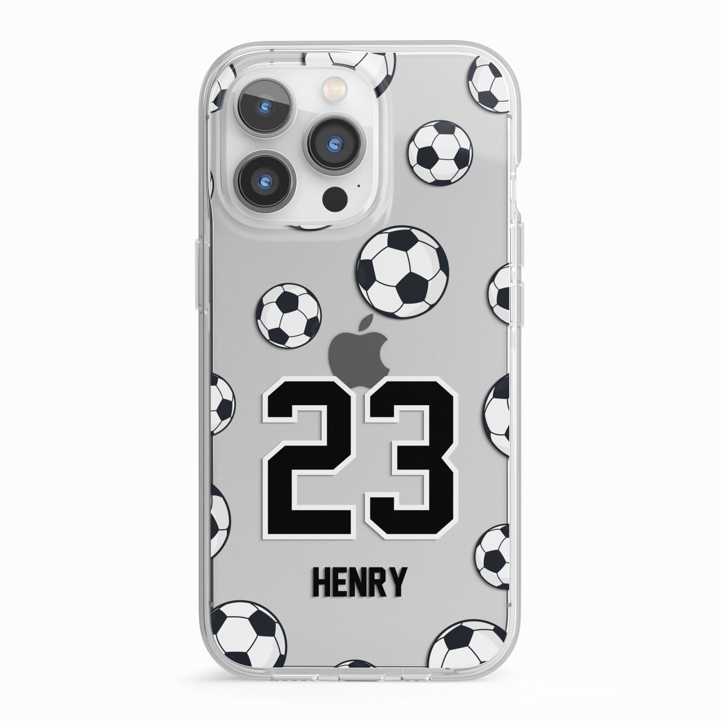 Personalised Football iPhone 13 Pro TPU Impact Case with White Edges
