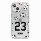 Personalised Football iPhone 13 TPU Impact Case with Pink Edges