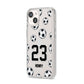 Personalised Football iPhone 14 Clear Tough Case Starlight Angled Image