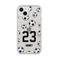 Personalised Football iPhone 14 Plus Glitter Tough Case Starlight