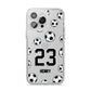 Personalised Football iPhone 14 Pro Max Clear Tough Case Silver