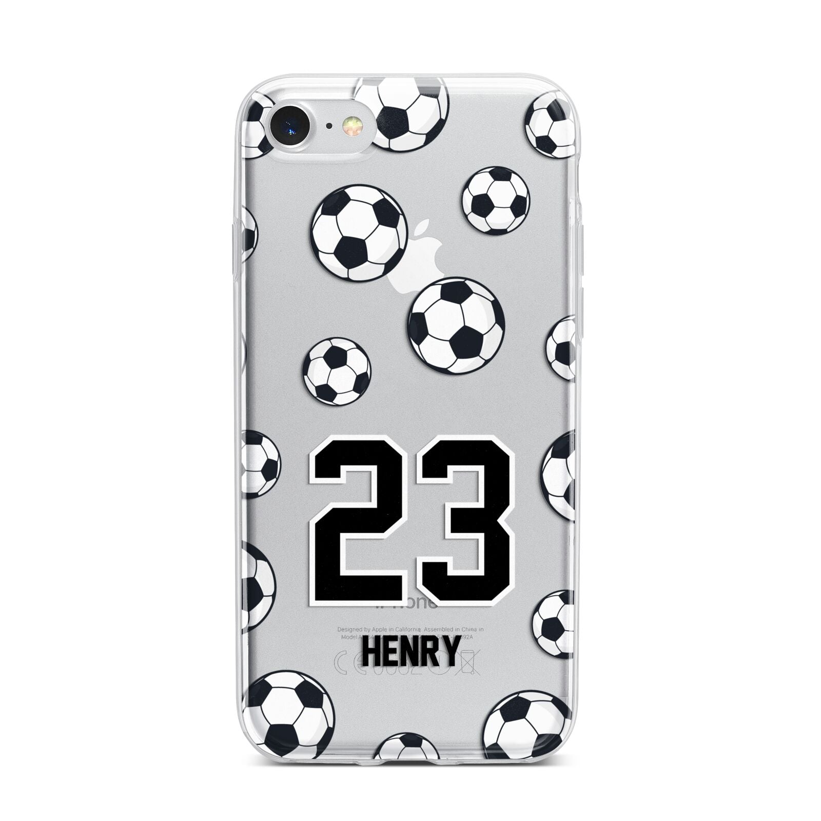 Personalised Football iPhone 7 Bumper Case on Silver iPhone